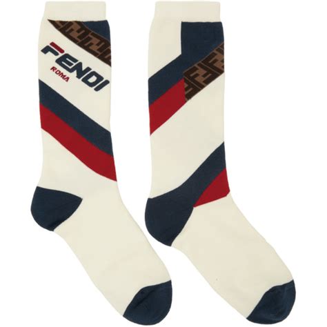 white fendi socks